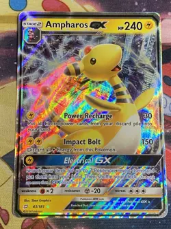 Ampharos GX 43/181 Team Up Ultra Rare Holo Pokemon TCG Card LP - Image 1