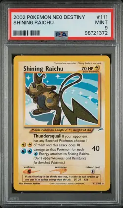 SHINING RAICHU 111/105 | PSA 9 | Neo Destiny Graded Pokemon Card - Image 5