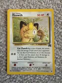 Meowth Black Star Promo 10 Pokémon Card Rare Holo LP - Image 3