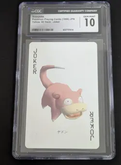 1998 POKEMON STADIUM YELLOW VERSION PLAYING CARDS JOKER SLOWPOKE CGC 10 - Image 1