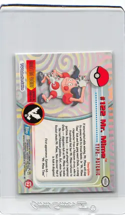 Mr. Mime #122 - NON-HOLO - BLUE LOGO - TV Series 3  - TOPPS POKEMON CARD - NM - Image 4
