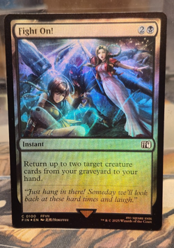FOIL Fight On! MTG Final Fantasy NM Common C 0100 FFVII Card Instant FIN Black - Image 3