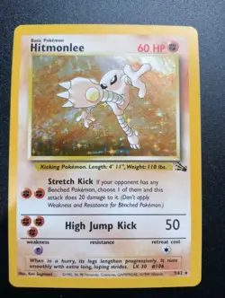 Pokémon TCG Hitmonlee Fossil Holo Rare Card 7/62 Nm Condition - Image 1