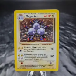 Pokemon Magneton Holo 9/102 Base Set Card WOTC 1999 Unlimited Vintage LP+âœ¨ - Image 1