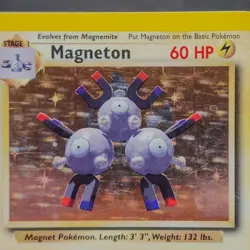 Pokemon Magneton Holo 9/102 Base Set Card WOTC 1999 Unlimited Vintage LP+âœ¨ - Image 6