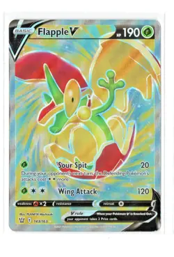 Pokemon TCG Flapple V #143/163 Full Art Holo SWSH05: Battle Styles Ultra Rare LP - Image 1