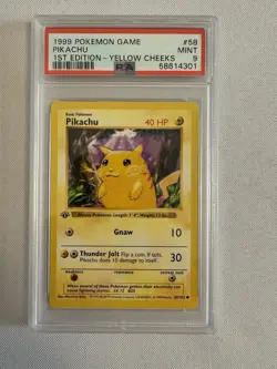 1999 Pokemon 1st Edition Shadowless Pikachu Base Set 58/102 PSA 9 Mint! WOTC - Image 2