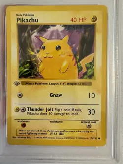 1999 Pokemon 1st Edition Shadowless Pikachu Base Set 58/102 PSA 9 Mint! WOTC - Image 3