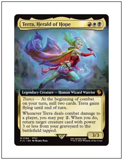 1x Terra, Herald of Hope, Extended Art, Final Fantasy, Magic MTG NM - Image 1