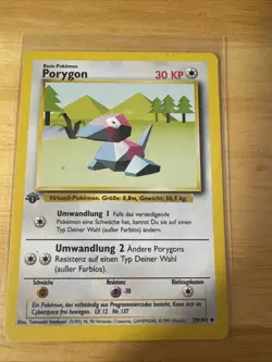 Pokemon TCG Porygon Base Set 39/102 Regular 1st Edition Uncommon German Card - Image 1