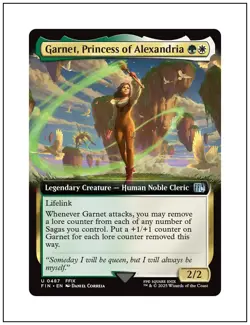 1x Garnet, Princess of Alexandria, Extended Art, Final Fantasy, Magic MTG NM - Image 1