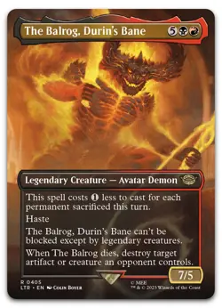 The Balrog, Durin's Bane (Borderless) #405 (NM) Lord of the Rings LTR Magic MTG - Image 1