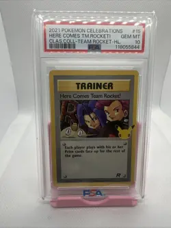 2021 Pokemon Celebrations Here Comes Team Rocket! Classic Collection PSA 10 - Image 1