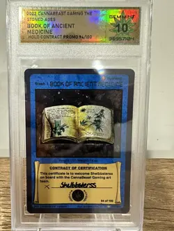 Book Of Ancient Medicine Cannabeast Tcg Shelbsters Contract Card! Holo # 94/100! - Image 1