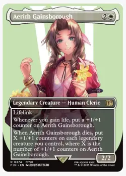 Aerith Gainsborough (Borderless) Final Fantasy Foil, 374, NM, Fast Shipping - Image 2