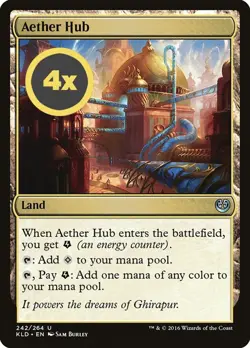 MTG Playset (4x) Aether Hub ** Kaladesh ** English (NM) - Image 1