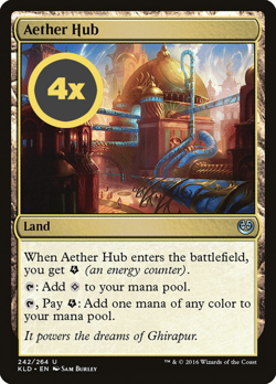 MTG Playset (4x) Aether Hub ** Kaladesh ** English (NM) - Image 3