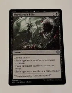 MTG Sheoldred's Edict -  Phyrexia: All Will Be One LP - Image 1