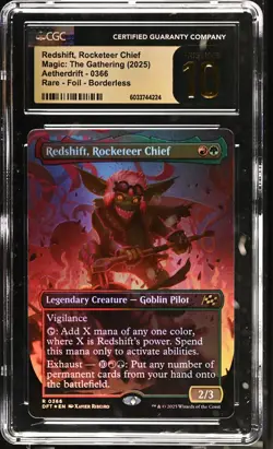 REDSHIFT, ROCKETEER CHIEF Aetherdrift Borderless Foil CGC 10 Pristine MTG [Nos] - Image 3