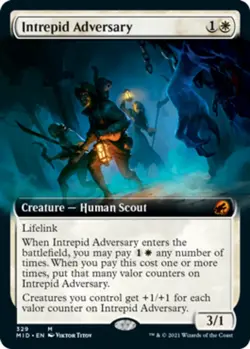 1 x Intrepid Adversary - Foil - Extended Art - Innistrad: Midnight Hunt - Light - Image 1