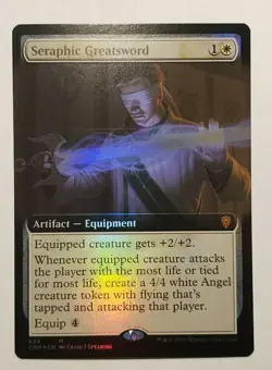 1x Seraphic Greatsword, Extended ART FOIL, Commander Legends, MTG, NM x1 - Image 1