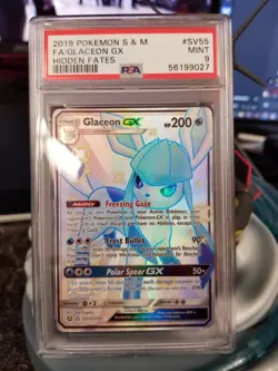 Glaceon GX SV55/SV94 PSA Graded Mint 9 Pokémon TCG Hidden Fates - Image 3
