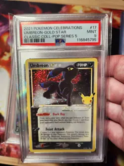 2021 Pokemon Celebrations Classic Collection 17 Umbreon Gold Star PSA 9 - Image 1
