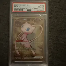 PSA 10 Pokemon Mew EX 205/165 Ultra Premium Collection 151 Holo Card 2023 RARE - Image 1