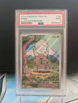 PSA 9 Mint Pinsir 168/167 Illustration Rare Full Art - Pokémon SV06 TWM - Image 1