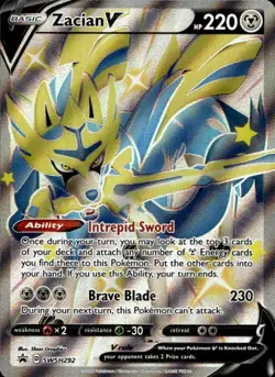 Pokémon TCG Zacian V (Shiny) Sword & Shield SWSH292 Holo Promo Promo - Image 3