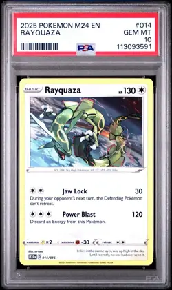 2025 POKEMON M24 EN-MCDONALD'S COLLECTION #014 RAYQUAZA PSA 10 - Image 4