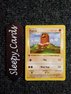 Diglett 47/102 Base Set Shadowless 1st Edition Common Pokemon Card PL-LP - Image 1
