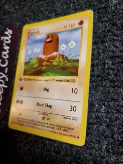 Diglett 47/102 Base Set Shadowless 1st Edition Common Pokemon Card PL-LP - Image 2