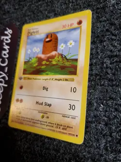 Diglett 47/102 Base Set Shadowless 1st Edition Common Pokemon Card PL-LP - Image 7