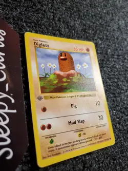 Diglett 47/102 Base Set Shadowless 1st Edition Common Pokemon Card PL-LP - Image 8