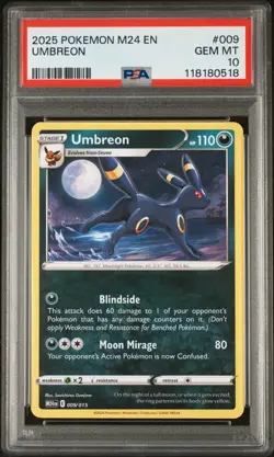 2025 POKEMON M24 EN-MCDONALD'S COLLECTION #009 UMBREON PSA 10 - Image 1