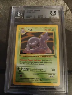 Pokémon TCG Muk Fossil 13/62 Holo Unlimited Holo Rare BGS 8.5 - Image 4