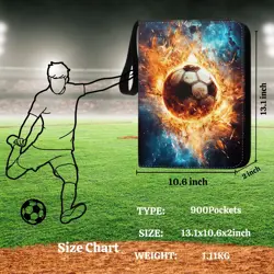 Soccer Card Binder 900 Pockets, Trading Card Binder Sports Card Holder with 5... - Image 4