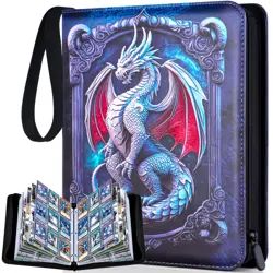 Trading Card Binder 9 Pocket, 900 Pockets Card Binder with Sleeves, Double Si... - Image 1