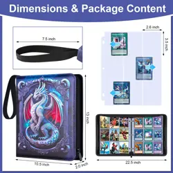 Trading Card Binder 9 Pocket, 900 Pockets Card Binder with Sleeves, Double Si... - Image 2