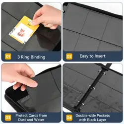 9 Pocket Card Binder, 900 Double Sided Pockets, PU Collection Binder for MTG,... - Image 4