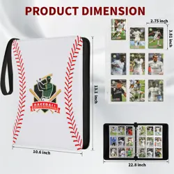 Baseball Trading Card Binder 9 Pocket, Premium Zip Trading Card Binder, Water... - Image 2