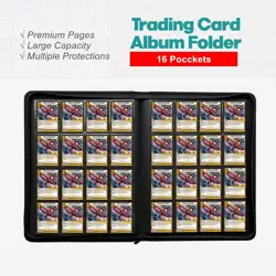 Trading Card Binder 16 Pocket, 1000+ Pockets Ringless PU Cover Card Collectio... - Image 2