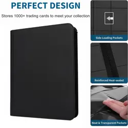 Trading Card Binder 16 Pocket, 1000+ Pockets Ringless PU Cover Card Collectio... - Image 3