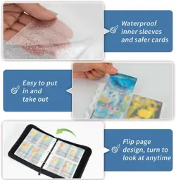Basketball Card Binder with 50 Removable Sleeves, Trading Card Holder Fits 40... - Image 4