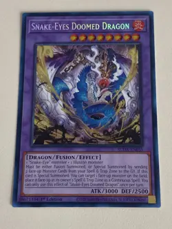 Yugioh - Snake-Eyes Doomed Dragon - 1st Edition Secret Rare NM - Free Holo Card - Image 3