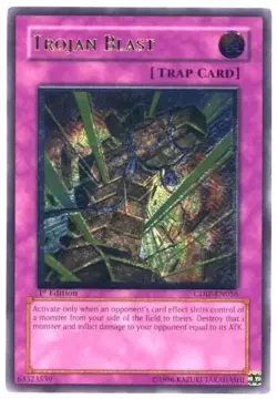Yugioh! LP Trojan Blast - CDIP-EN056 - Ultimate Rare - 1st Edition Lightly Playe - Image 1