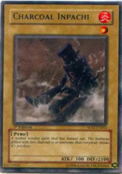 Yugioh! MP Charcoal Inpachi - SOD-EN001 - Rare - 1st Edition Moderately Played, - Image 1
