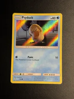 Psyduck 7/18 Holo Common Detective Pikachu Pokemon Card near mint - Image 1
