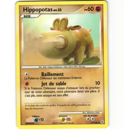 Pokemon French Hippopotas 51/130 Diamond & Pearl HP Non-holo Card - Image 1